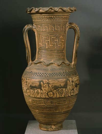 Attic Amphora, Late Geometric II B Period (c.720-700 BC) by Greek